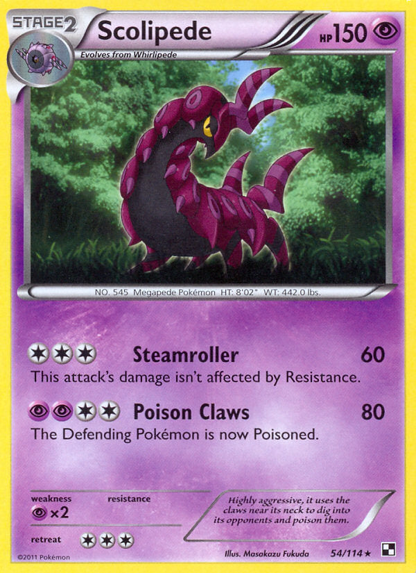 Black & White Holo Scolipede #54/114