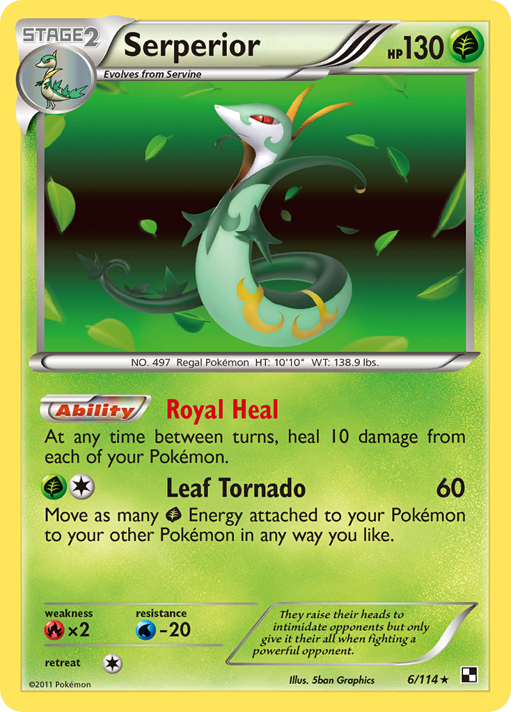 Black & White Non - Holo Serperior #6/114