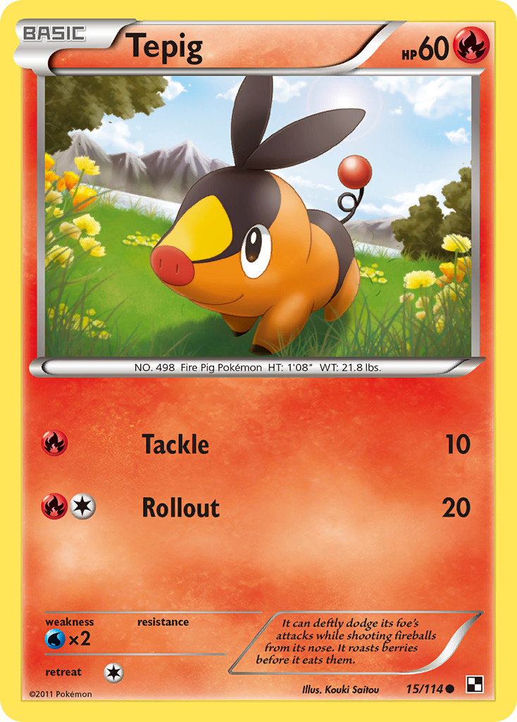 Black & White Non - Holo Tepig #15/114
