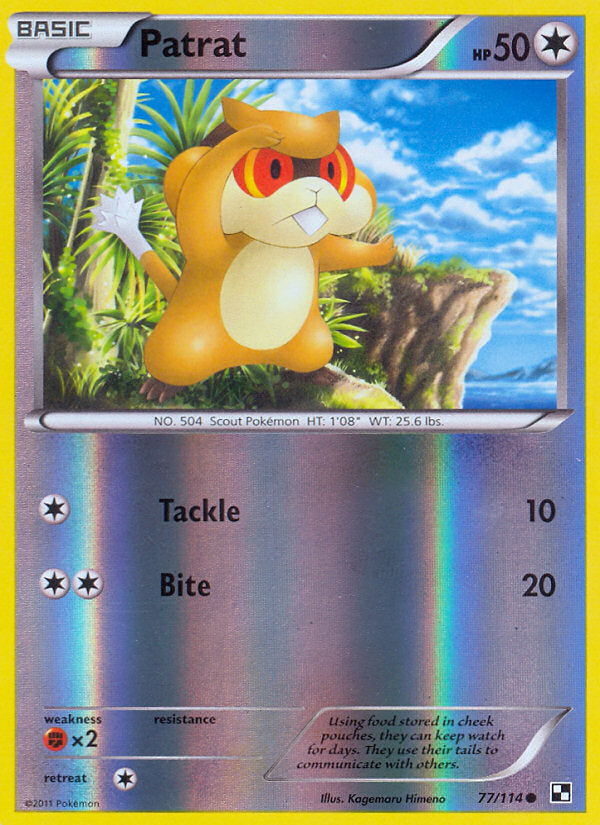 Black & White Patrat #77/114 reverse holo