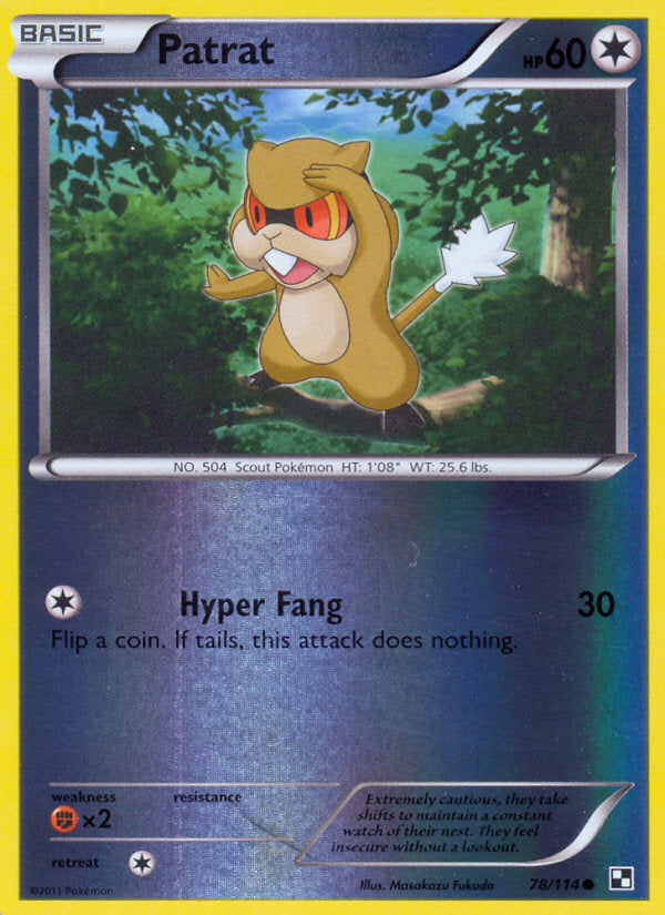 Black & White Patrat #78/114 reverse holo