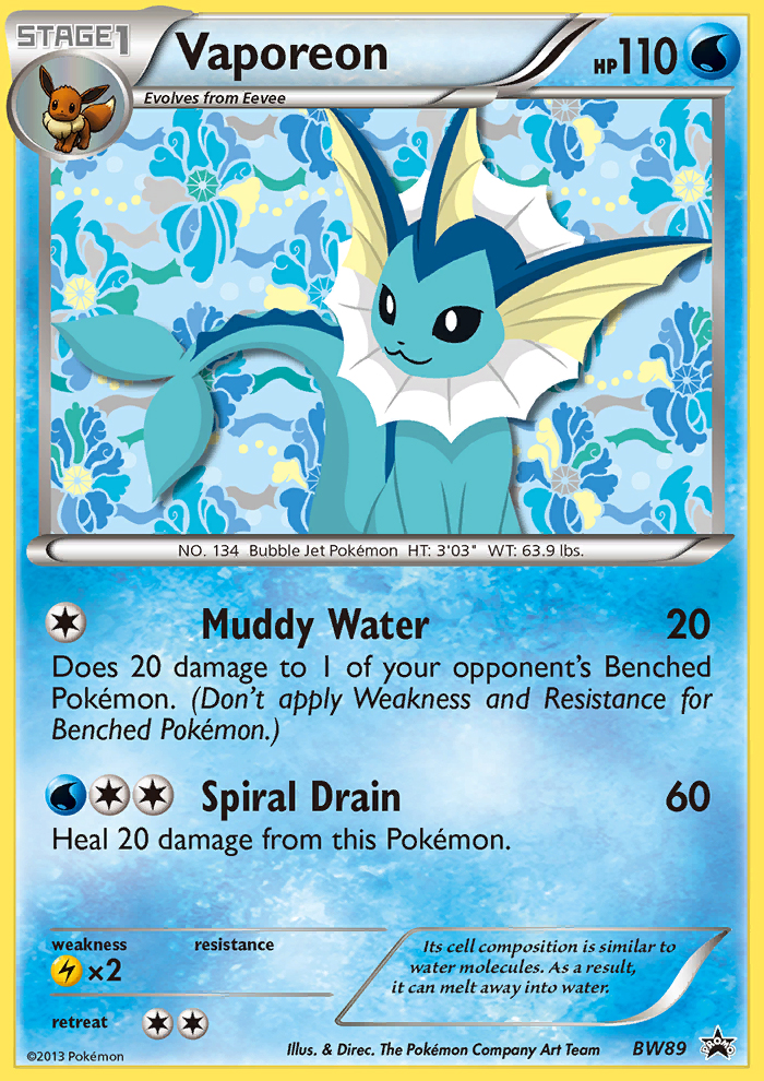 Black & White Promo Vaporeon #89