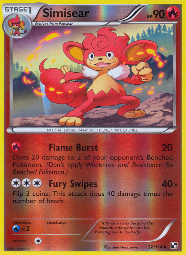 Black & White Simisear #22/114 reverse holo