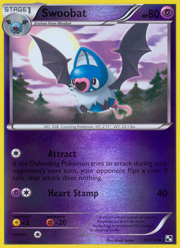 Black & White Swoobat #51/114 reverse holo