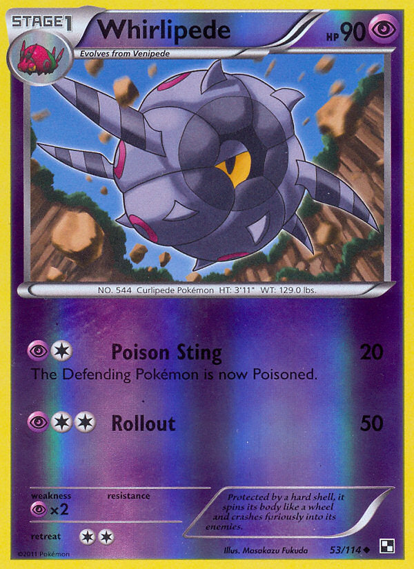 Black & White Whirlipede #53/114 reverse holo