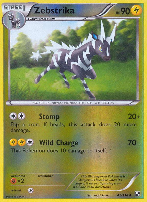 Black & White Zebstrika #42/114 reverse holo