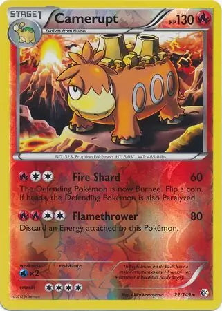 Boundaries Crossed Camerupt #22/149 reverse holo