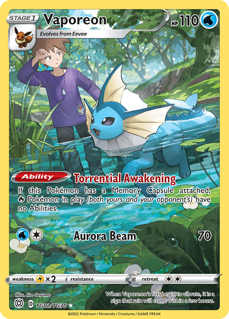 Brilliant Stars Trainer Gallery Vaporeon #TG2/30