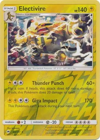 Burning Shadows Electivire #43/147 reverse holo