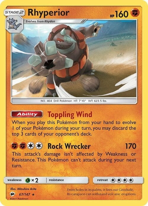 Burning Shadows Holo Rhyperior #67/147