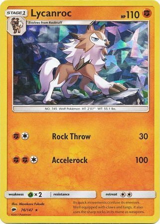 Burning Shadows Lycanroc #76/147 Water Holo