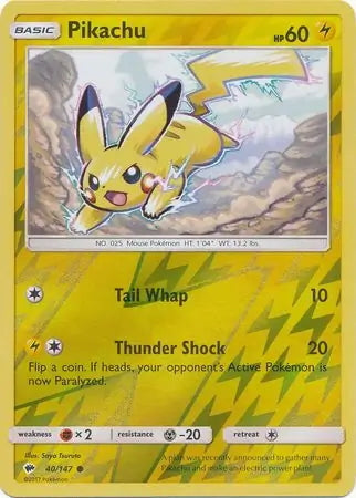 Burning Shadows Pikachu #40/147 reverse holo