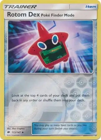 Burning Shadows Rotom Dex: Poke Finder Mode #122/147 reverse holo