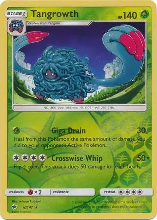 Burning Shadows Tangrowth #8/147 reverse holo