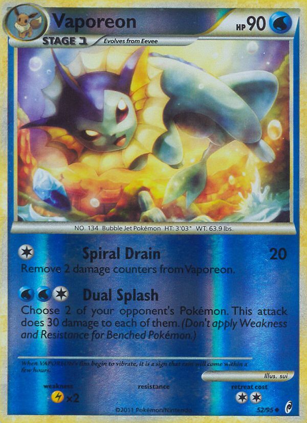 Call of Legends Vaporeon #52/95 reverse holo