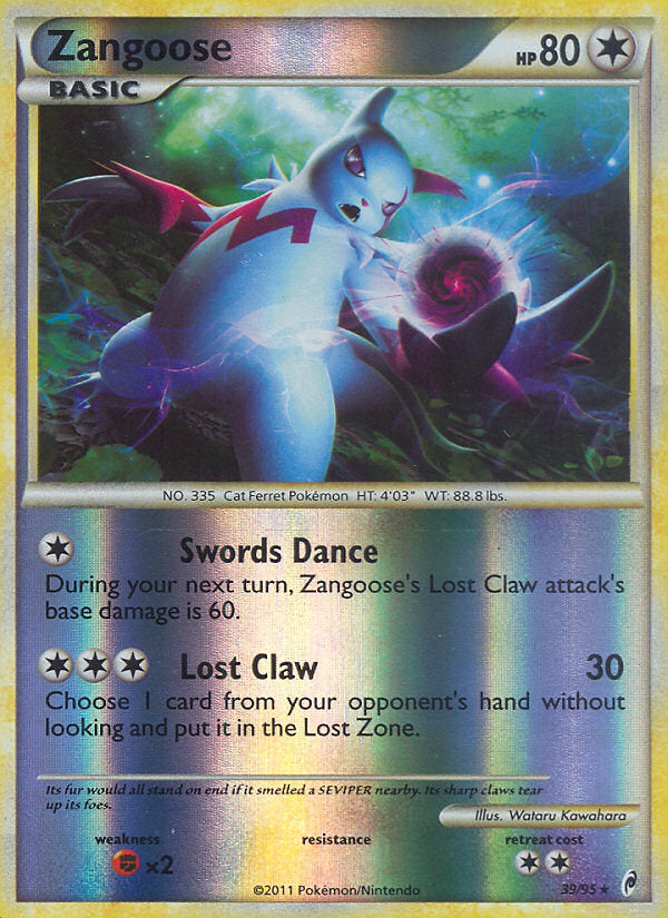 Call of Legends Zangoose #39/95 reverse holo