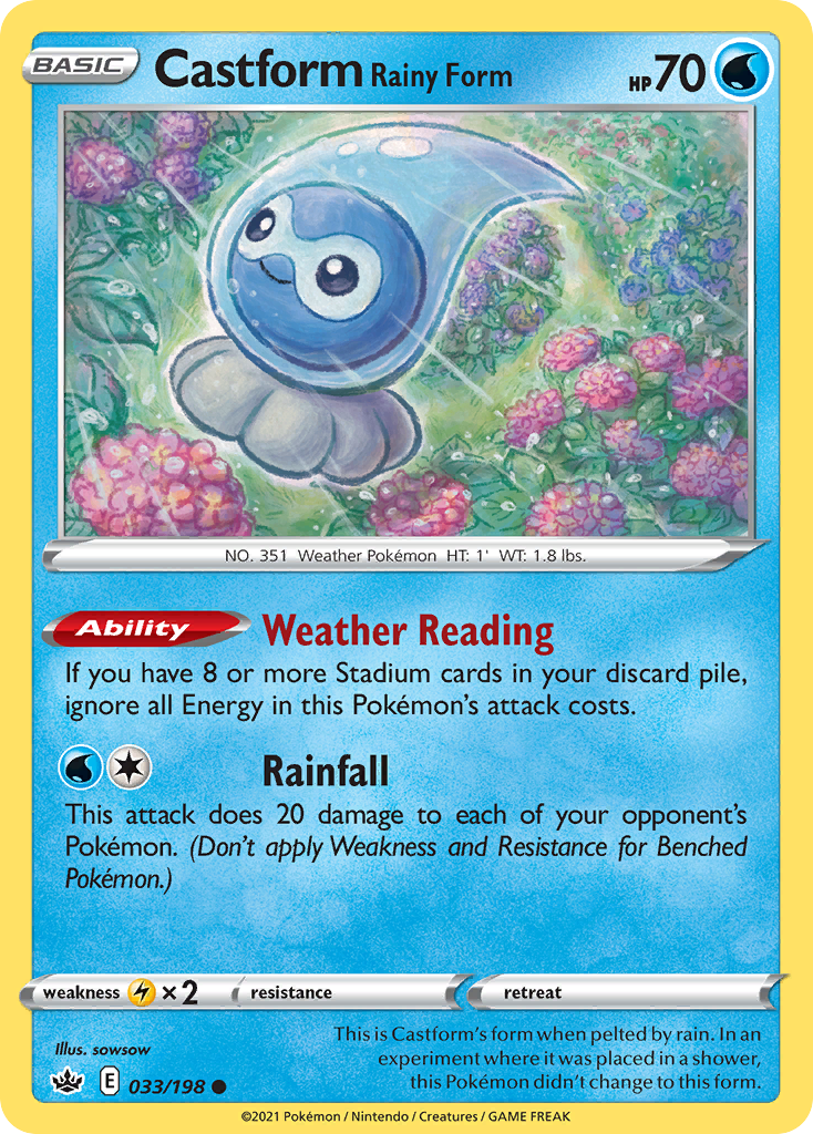 Chilling Reign Castform Rainy Form #33/198