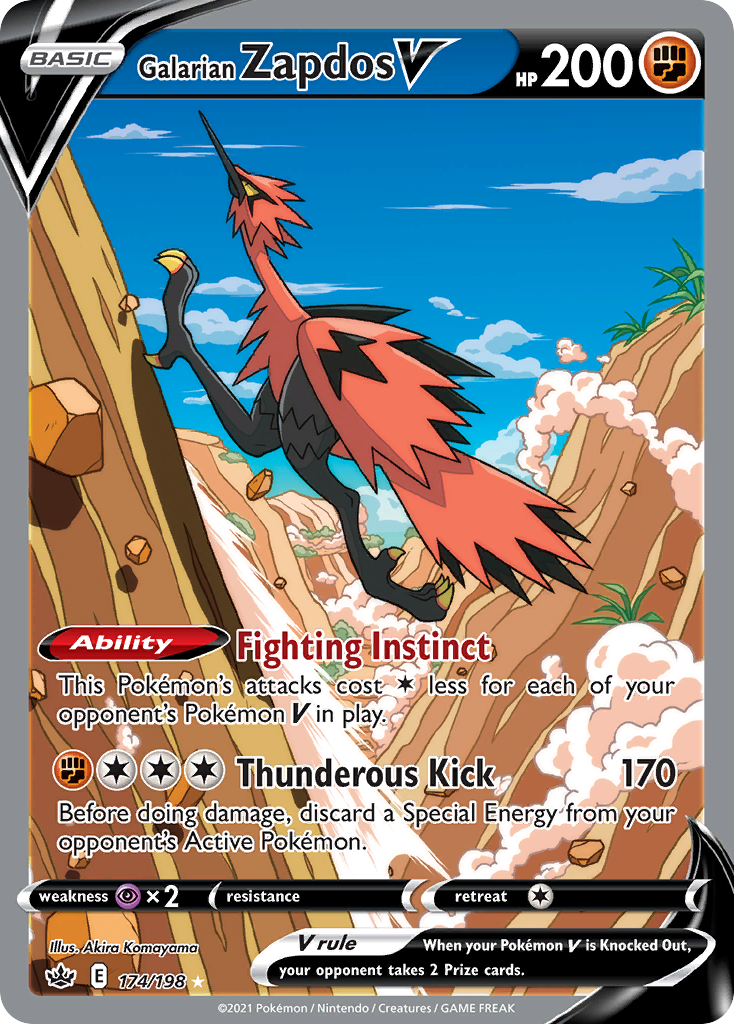 Chilling Reign Galarian Zapdos V #174/198