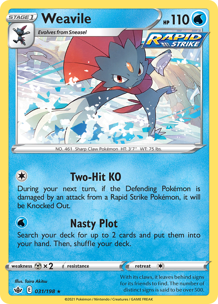 Chilling Reign Holo Weavile #31/198