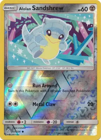 Cosmic Eclipse Alolan Sandshrew #137/236 reverse holo