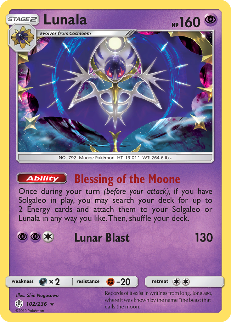 Cosmic Eclipse Holo Lunala #102/236