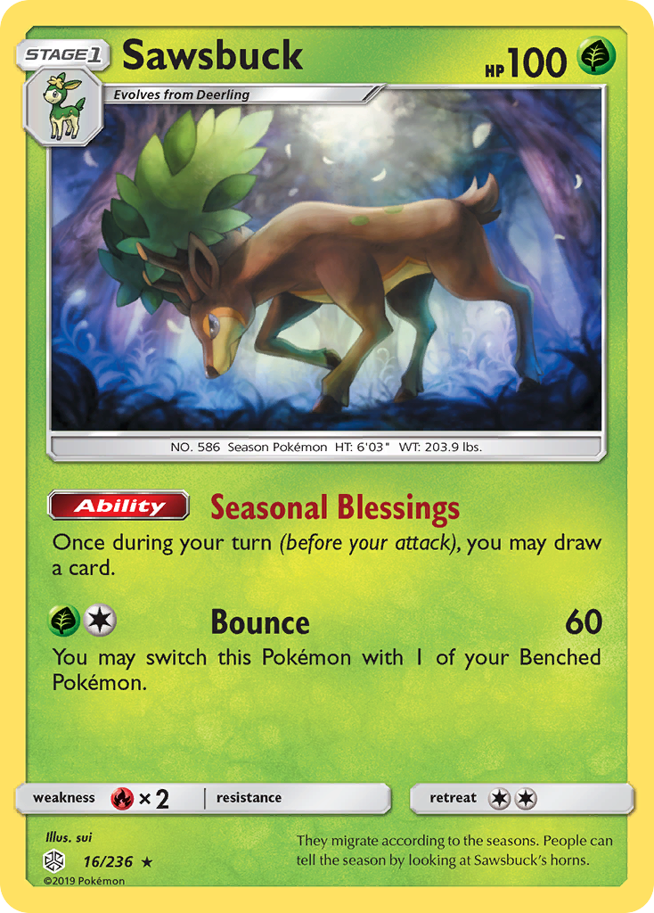 Cosmic Eclipse Non - Holo Sawsbuck #16/236