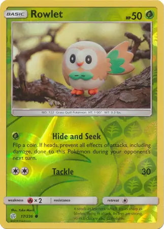 Cosmic Eclipse Rowlet #17/236 reverse holo