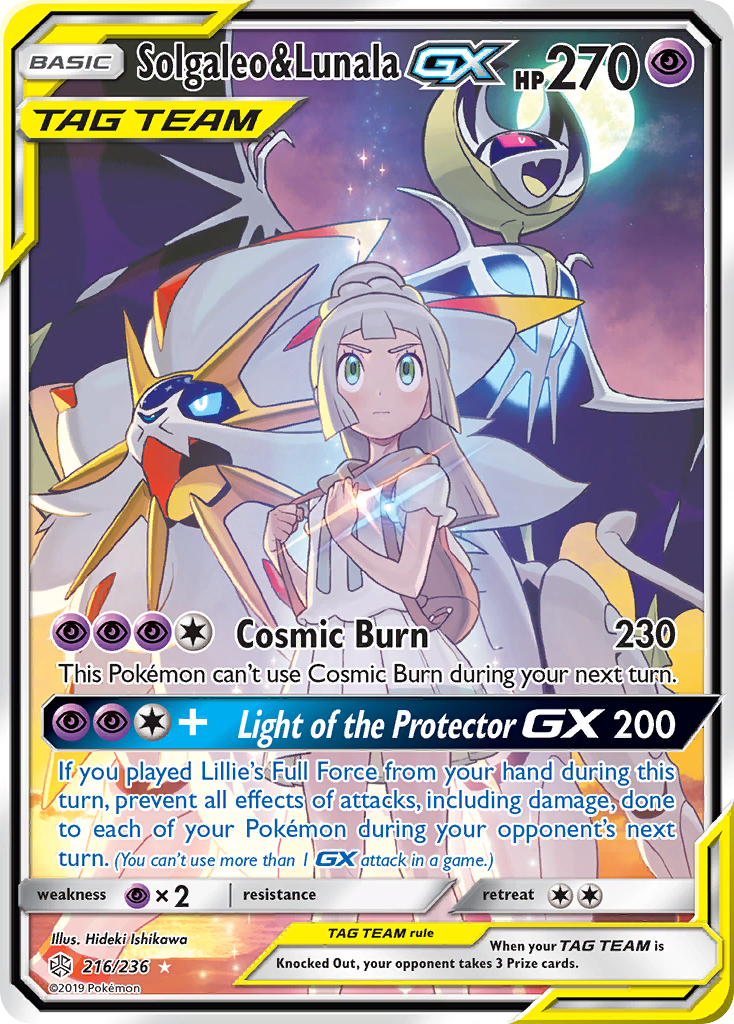 Cosmic Eclipse Solgaleo & Lunala GX #216/236