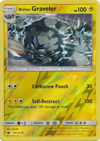 Crimson Invasion Alolan Graveler #33/111 reverse holo