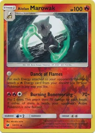 Crimson Invasion Alolan Marowak #12/111 reverse holo