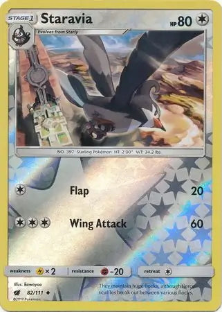 Crimson Invasion Staravia #82/111 reverse holo