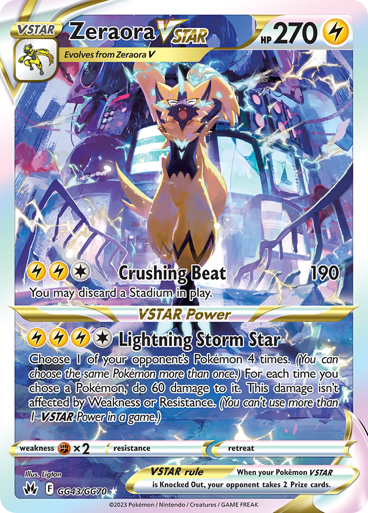 Crown Zenith Galarian Gallery Zeraora VSTAR #GG43/70