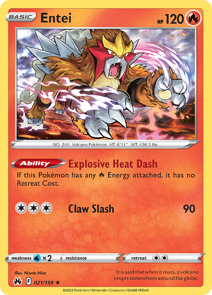Crown Zenith Holo Entei #21/159