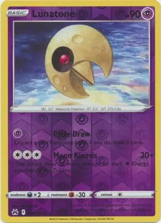 Crown Zenith Lunatone #62/159 reverse holo