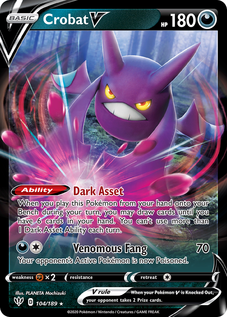 Darkness Ablaze Crobat V #104/189