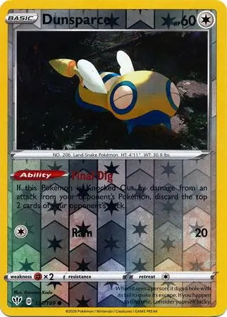 Darkness Ablaze Dunsparce #137/189 reverse holo