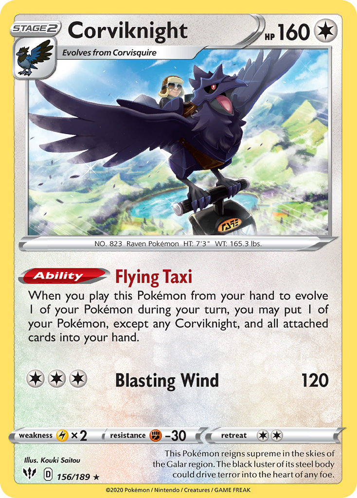 Darkness Ablaze Non - Holo Corviknight #156/189