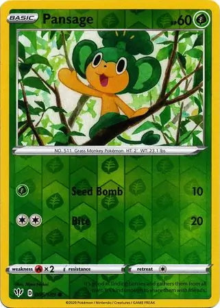 Darkness Ablaze Pansage #6/189 reverse holo