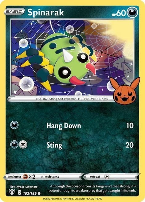 Darkness Ablaze Spinarak #102/189 Trick or Trade