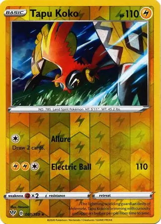 Darkness Ablaze Tapu Koko #61/189 reverse holo