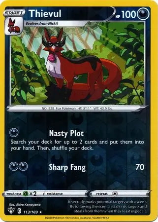 Darkness Ablaze Thievul #113/189 reverse holo