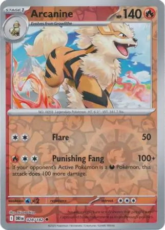 Destined Rivals Arcanine #28/182 reverse holo