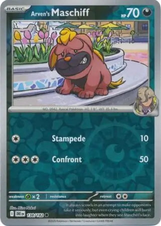 Destined Rivals Arven's Maschiff #138/182 reverse holo