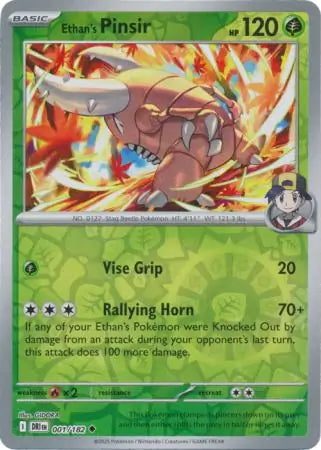 Destined Rivals Ethan's Pinsir #1/182 reverse holo