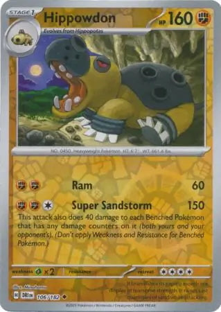 Destined Rivals Hippowdon #106/182 reverse holo