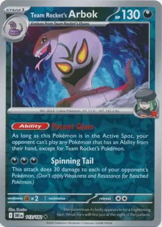 Destined Rivals Team Rocket's Arbok #113/182 reverse holo