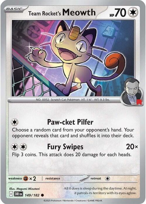 Destined Rivals Team Rocket's Meowth #149/182