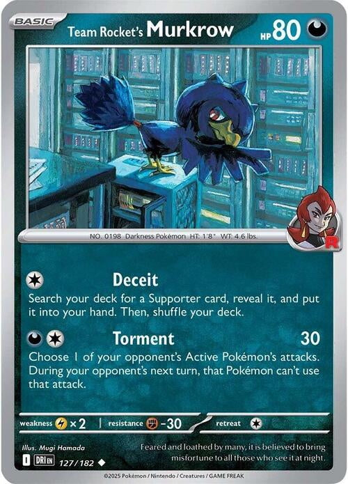 Destined Rivals Team Rocket's Murkrow #127/182