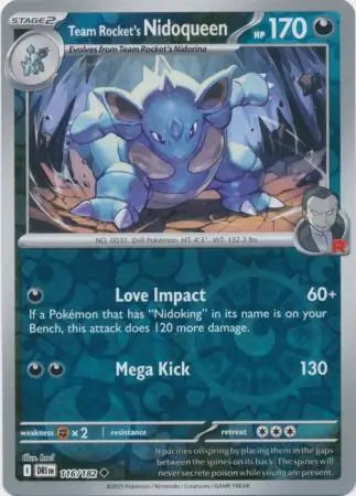 Destined Rivals Team Rocket's Nidoqueen #116/182 reverse holo