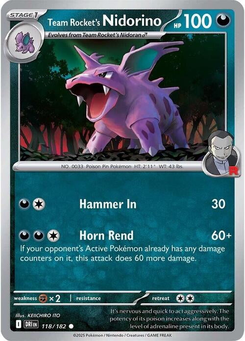 Destined Rivals Team Rocket's Nidorino #118/182